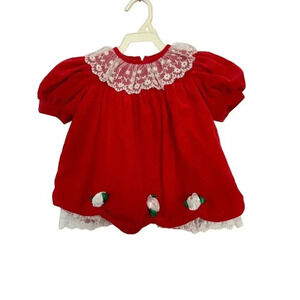 Coming Things Kid's Girl Red Short Sleeve Crew Neck Pullover Dress Size 12